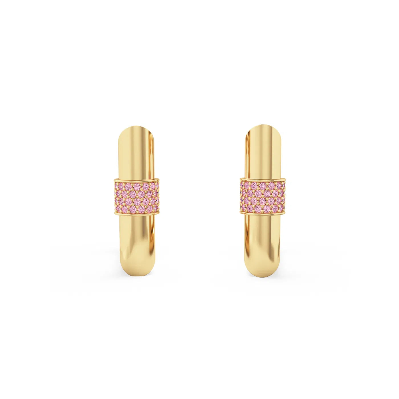 CELESTIAL HOOP PINK TOURMALINE EARRINGS