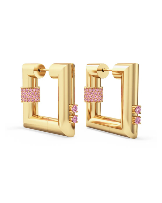 CELESTIAL HOOP PINK TOURMALINE EARRINGS